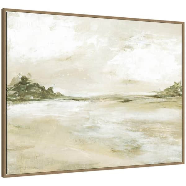 Sylvie "Perfect View Abstract Landscape" by Naomi Hink NLS Design Landscape Framed Canvas Art Print 32 in. x 42 in.