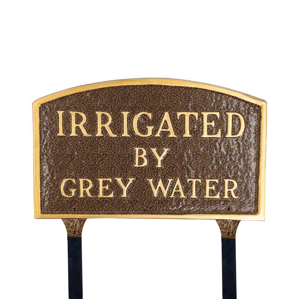 13 in. x 21 in. Large Arch Irrigated by Grey Water Statement Plaque Sign with Lawn Stakes - Hammered Bronze price history on PriceWatchPro