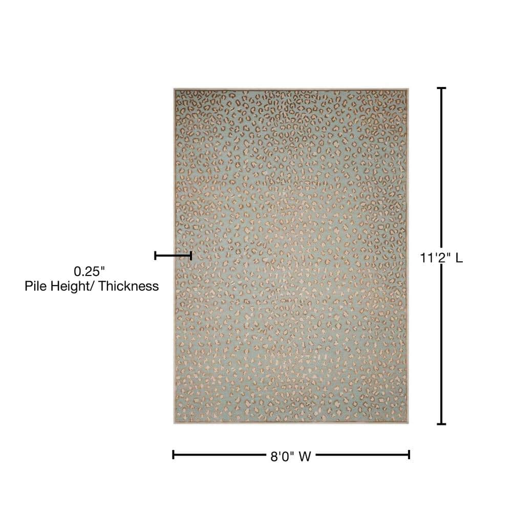 Stone Aqua Elegance 8' x 10' Wool-Viscose Blend Area Rug