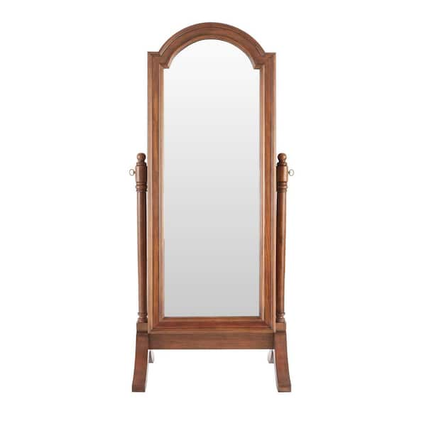 StyleWell Walnut Finish Jewelry Mirror with Sliding Door (28 in W. X 65 in H.)