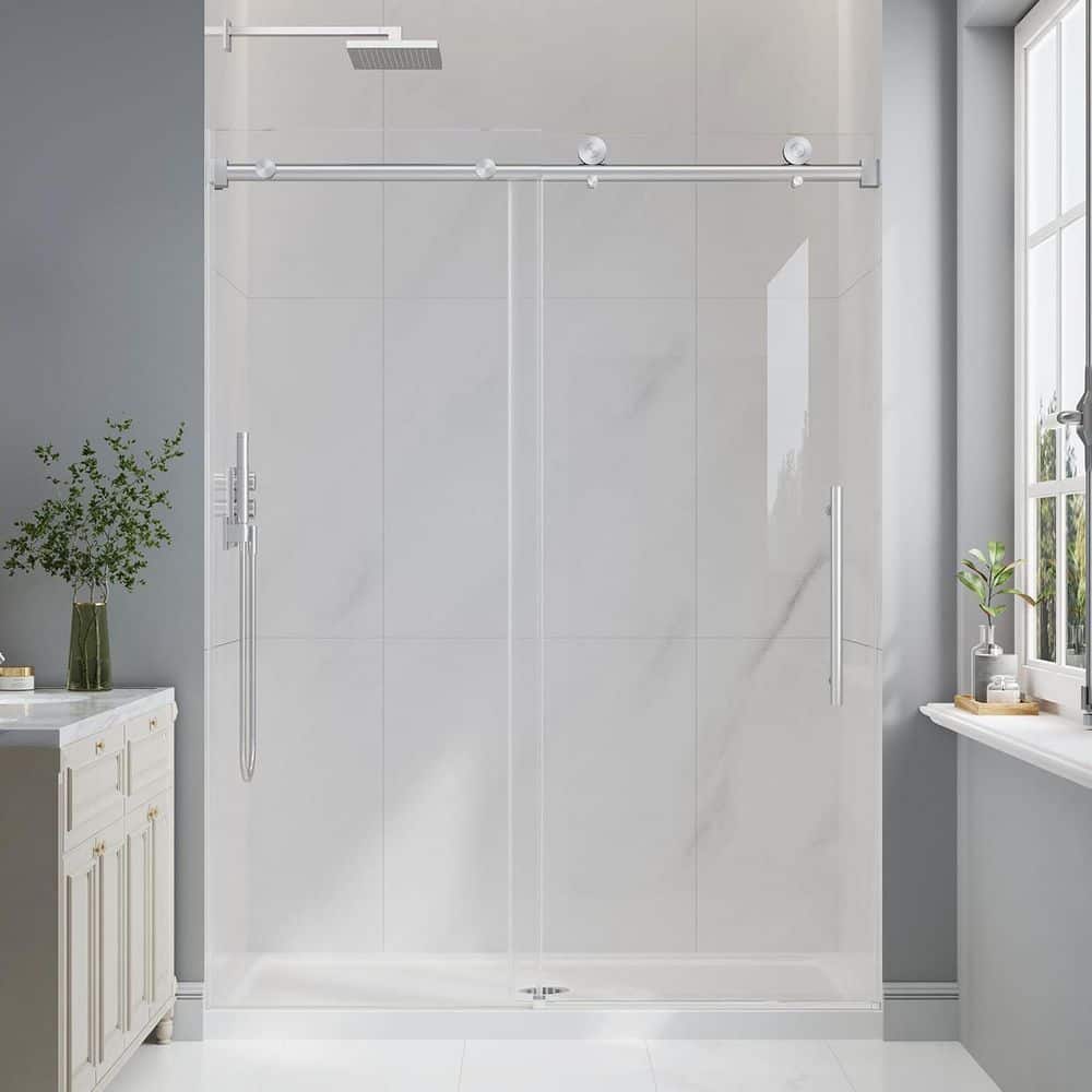 KPUY 43-48 in. W x 76 in. H Sliding Frameless Shower Door in