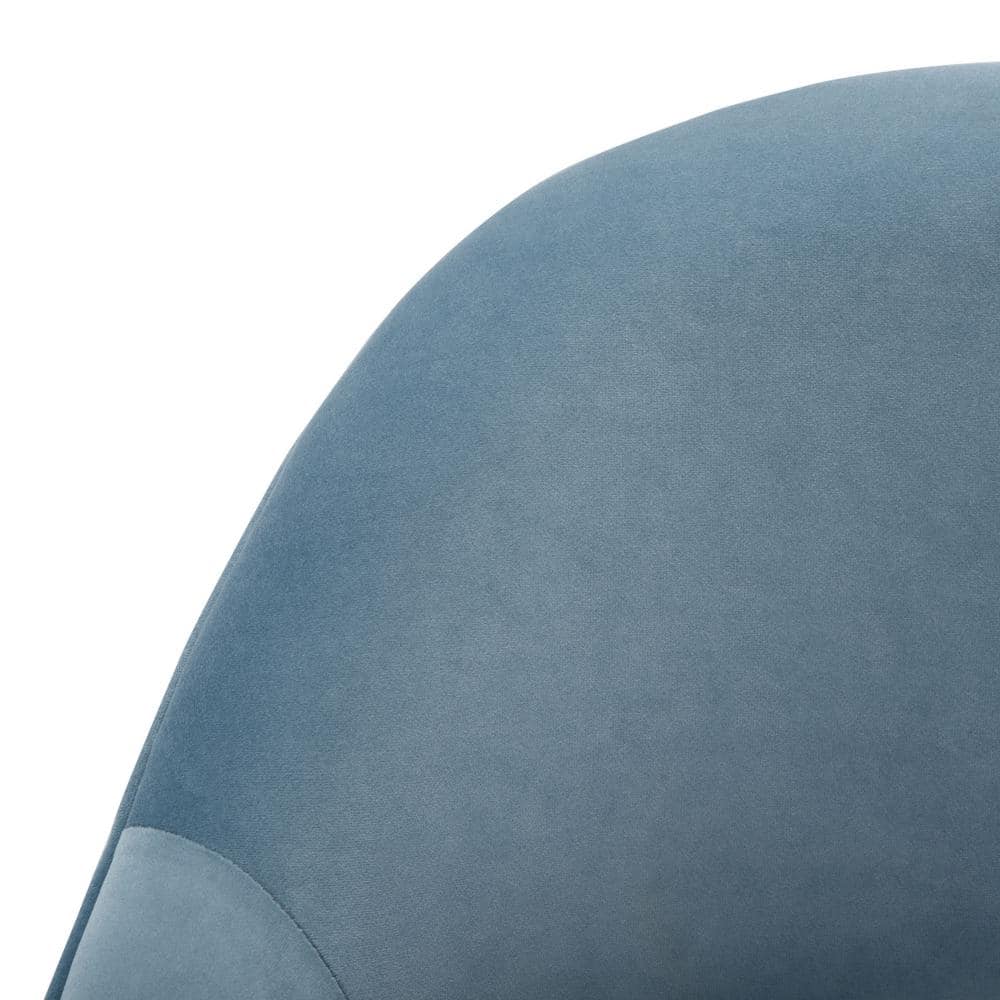 Light Blue Velvet Accent Chair with Gold Legs