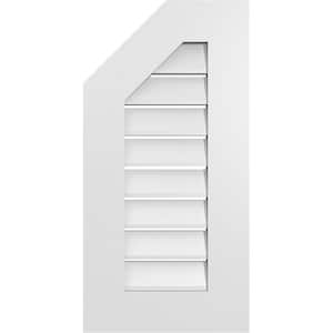 14 in. x 28 in. Octagonal Surface Mount PVC Gable Vent: Functional with Standard Frame