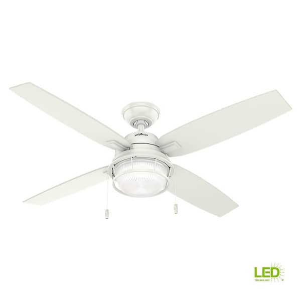 Hunter Ocala 52 in. LED Indoor/Outdoor Fresh White Ceiling Fan with Light