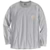 Carhartt Men's Medium Heather Grey Cotton/Polyester Force Relaxed Fit  Midweight Long-Sleeve Pocket T-Shirt 106656-HGY - The Home Depot