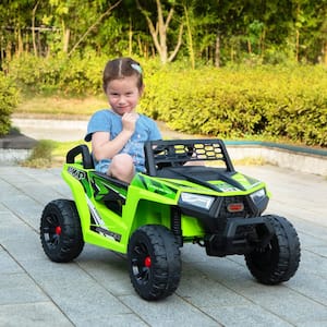 12-Volt Kids Ride On UTV Electric Car Truck with Music in Green