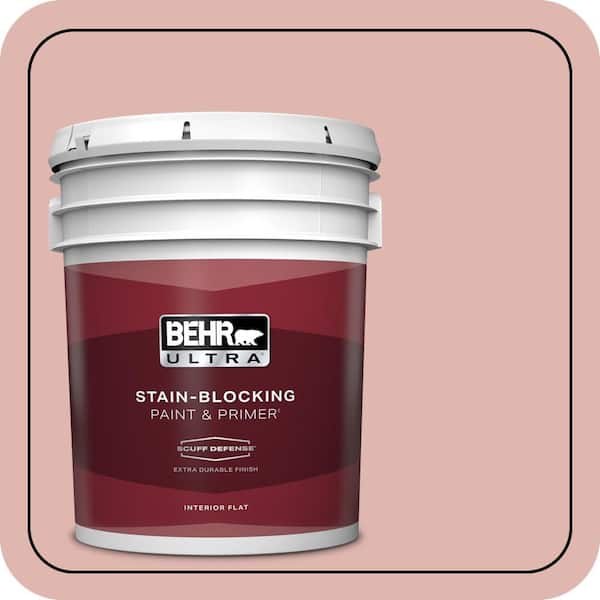 BEHR ULTRA 5 gal. #S160-2 Pink Quartz Extra Durable Flat Interior Paint & Primer