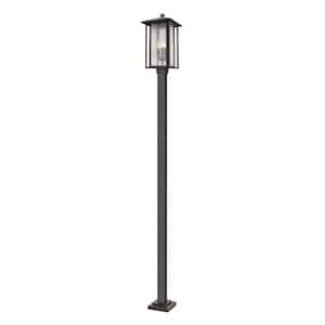 Aspen 116.87 in. 3-Light Oil Bronze Aluminum Hardwired Outdoor Weather Resistant Post Light Set with No Bulbs included