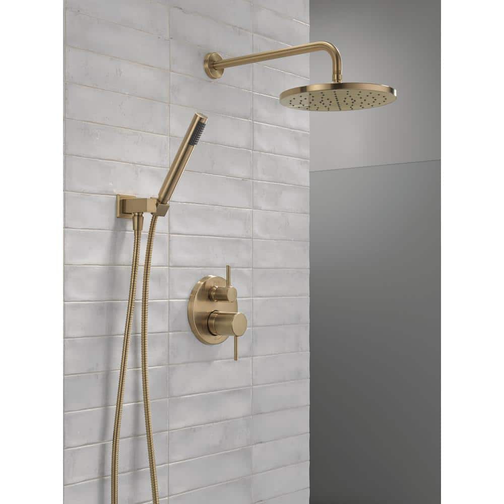 Champagne Bronze Modern Rain Shower System with Handheld Spray