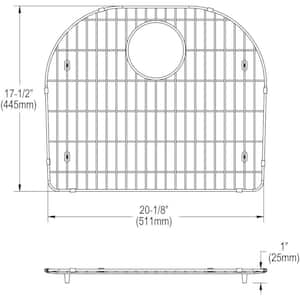 10.125 in. x 17.5 in. Bottom Grid for Kitchen Sink in Stainless Steel