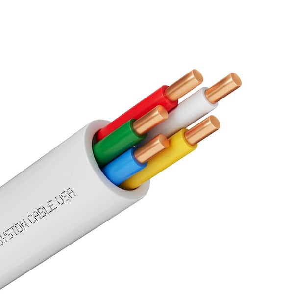 100 ft. 18/5 White Solid Bare Copper CMR/CL3R Riser-Rated Thermostat Wire