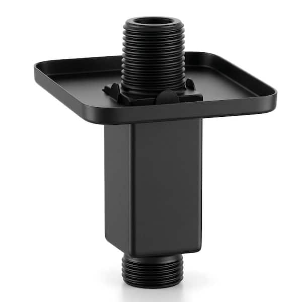Straight 3 in. Matte Black Stainless Steel Shower Arm with Flange for Fixed Rainfall Shower Head