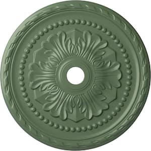 1-3/4" x 31-1/2" x 31-1/2" Polyurethane Palmetto Ceiling Medallion, Hand-Painted Athenian Green
