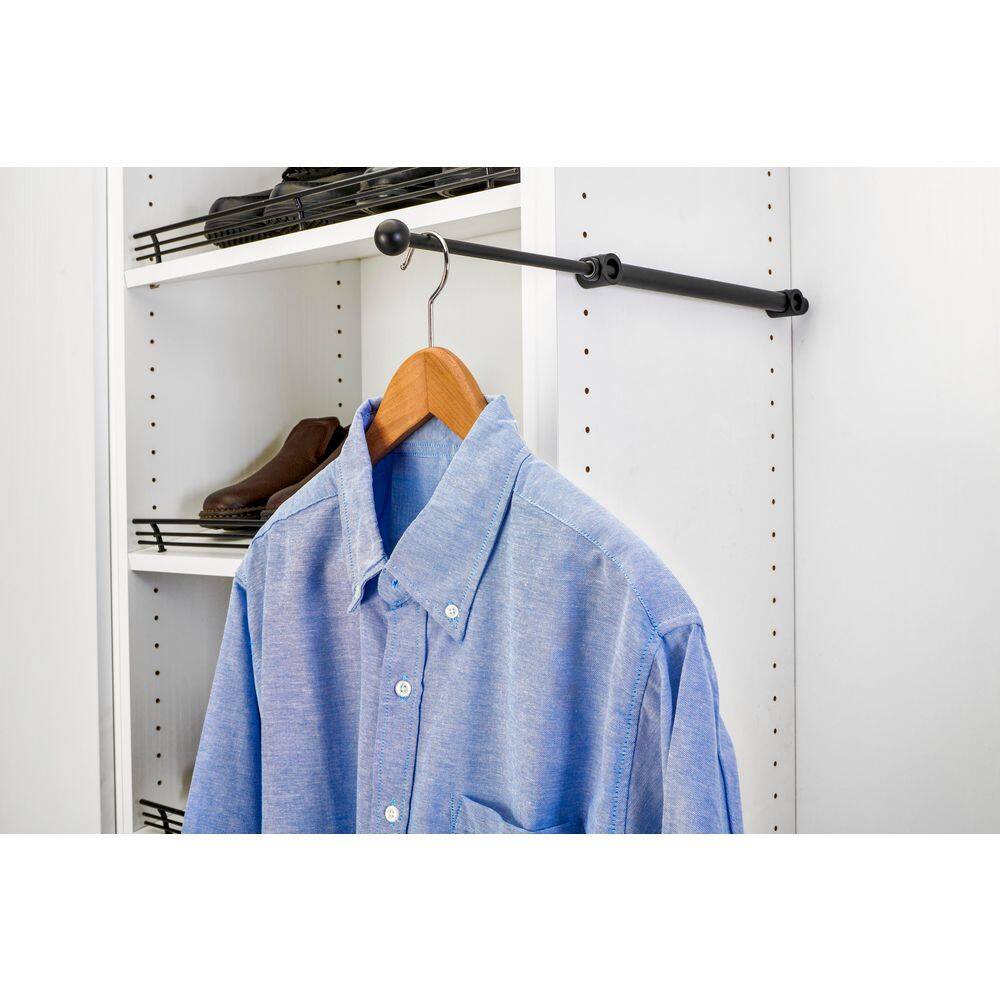 Matte Black Sliding Valet Rod for Custom Closets