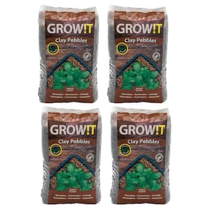 Hydroponic Natural Clay Pebbles, 25 Liter Bag (4-Pack)