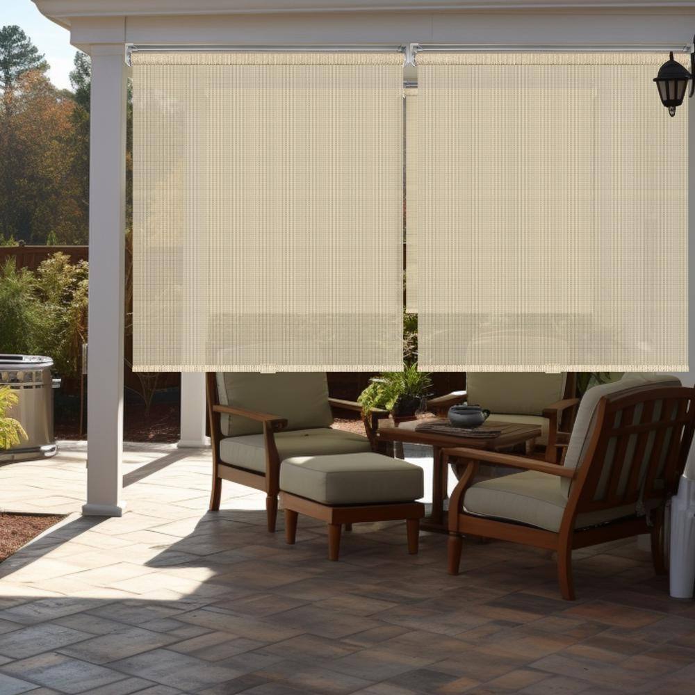 Natural Cordless UV Blocking Fade Resistant Polypropylene Outdoor Roller Shade 36 in. W x 66 in. L price history on PriceWatchPro