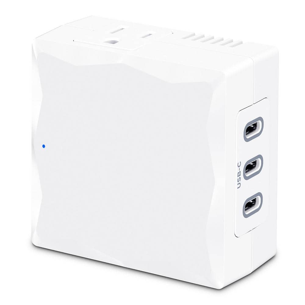 CyberPower 2-Outlet Wall Tap Surge Protector with 3-USB-C Ports, White  P2WUC3 - The Home Depot