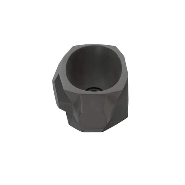 Alaine 17.50 in Wall-Mounted Concrete Bathroom Sink in Dark Gray