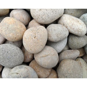 1 in. to 3 in. Medium Buff Mexican Beach Pebble (500 lbs. Mini Sack)