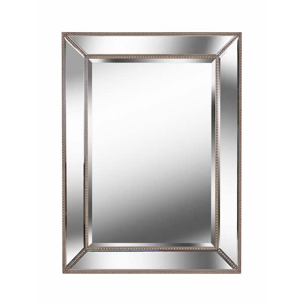 Ridley Stand Mirror with Beveled Mirror and Champagne Bead Frame with  Champagne Finish - Kenroy Home