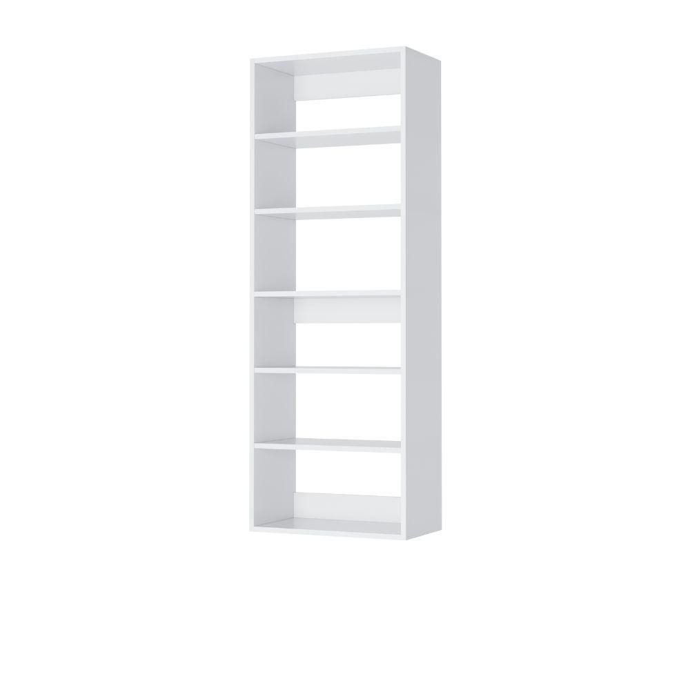 Vista Collection 21 in. W-21 in. W White Closet Kit-Shelf Closet Tower Wall Mounted 7-Shelf Wood Closet System