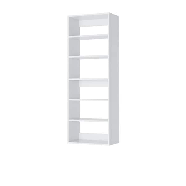 Vista Collection 28.5 in. W-28.5 in. W White Closet Kit-Shelf Closet Tower Wall Mounted 7-Shelf Wood Closet System