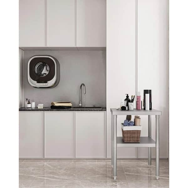 24"L x 24"W x 34"H Stainless Steel Work Table-NSF Certified, Heavy-Duty Kitchen Prep Table for Home, Restaurant, Silver