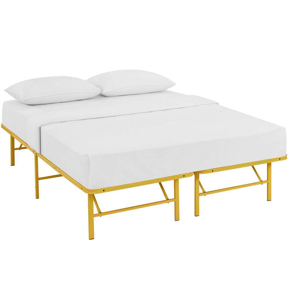 Horizon Full Yellow Stainless Steel Metal Bed Frame with Slats