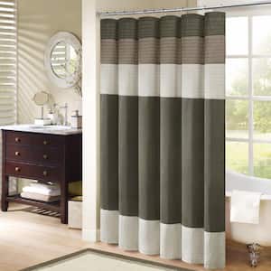 Amherst Natural 72 in. Faux Silk Shower Curtain
