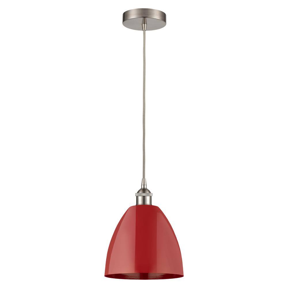 Plymouth Dome 100-Watt 1-Light Brushed Satin Nickel Standard Mini Pendant Light with Metal Shade price history on PriceWatchPro