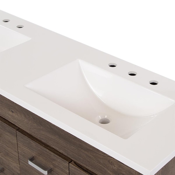 Aria 60 Double Sink Bathroom Vanity with Carrara Marble Top –  KitchenBathCollection