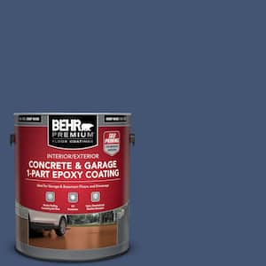 1 gal. #HDC-CL-26 Champlain Blue Self-Priming 1-Part Epoxy Satin Interior/Exterior Concrete and Garage Floor Paint