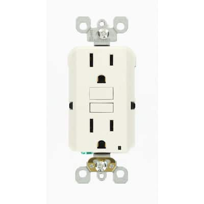 15 Amp Self-Test SmartlockPro Slim Duplex GFCI Outlet, White