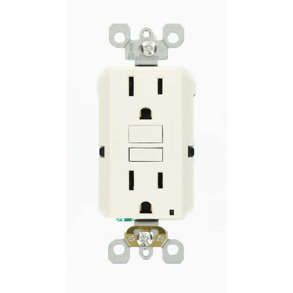 15 Amp Self-Test SmartlockPro Slim Duplex GFCI Outlet, White GFNT1-KW