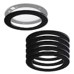 SPEX Lighting - 6 in. Round Black Trim for Slim Fixtures (6-Pack)