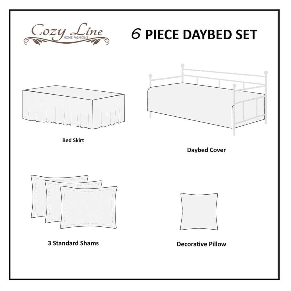 White Microfiber Twin Reversible Daybed Quilt Set