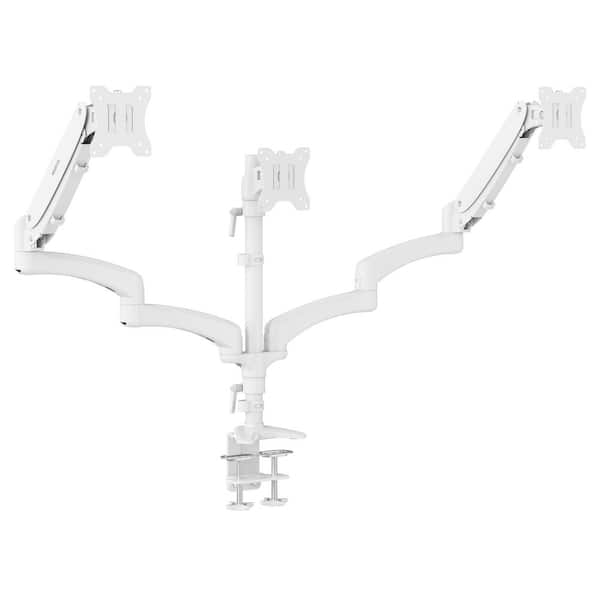 Triple Monitor Mount with Gas Spring Arms for 13 in. to 32 in. Monitors-White