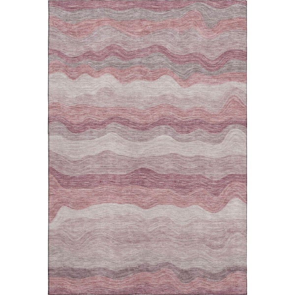 Mayfield Premium Machine Washable Abstract AMF2397 Salmon 10 ft. x 14 ft. Area Rug