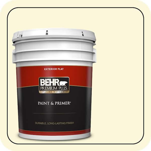 BEHR PREMIUM PLUS 5 gal. #PPL-10 Warm Sun Flat Exterior Paint & Primer