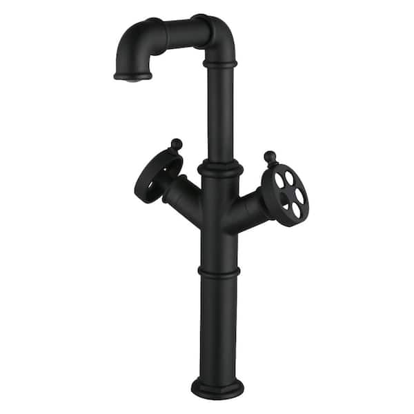 Wendell Double Handle Vessel Sink Faucet in Matte Black