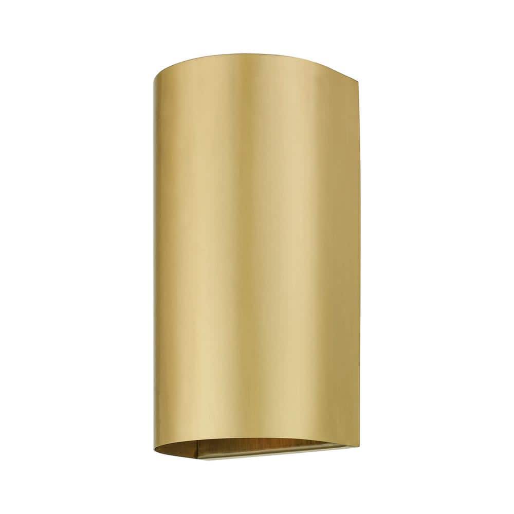 Satin Gold Handcrafted Stainless Steel Outdoor Wall Sconce
