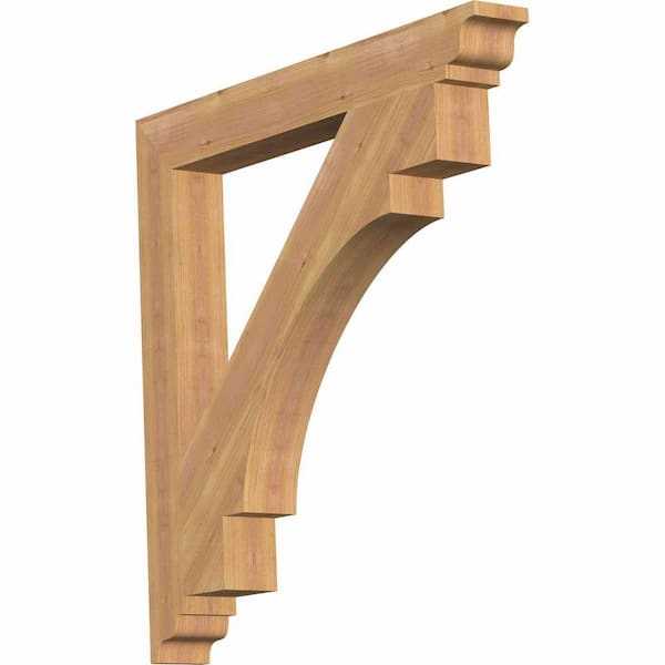 Ekena Millwork 3.5 in. x 32 in. x 32 in. Western Red Cedar Merced Traditional Smooth Bracket