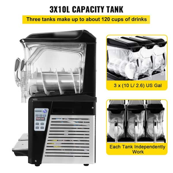  UGOLINI MT (3 Bowls x 10 Liters) 30L Commercial Granita Slush  Margarita Smoothie Frozen Drinks Beverage Maker Machine Dispenser - Made in  Italy 🇮🇹: Home & Kitchen