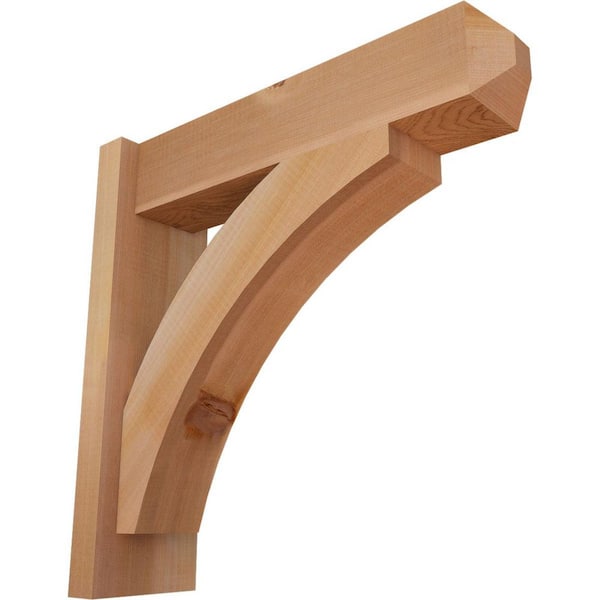 Ekena Millwork 6 in. x 20 in. x 20 in. Western Red Cedar Thorton Craftsman Smooth Outlooker