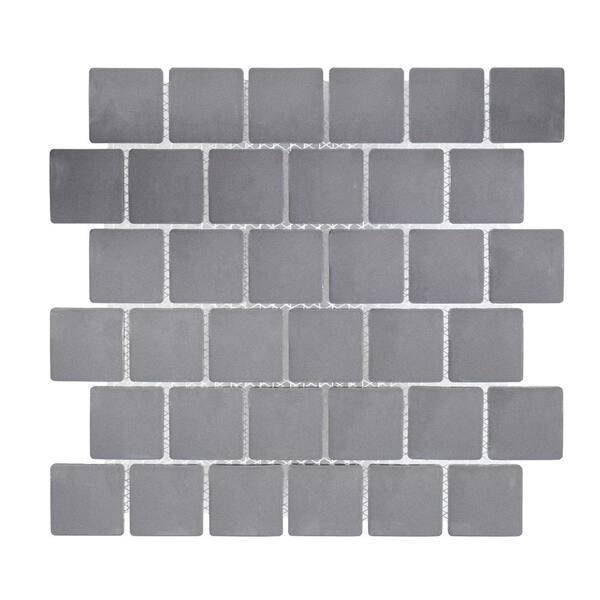 Jeffrey Court Thunderstorm Gray 11.125 in. x 11.125 in. Glossy Ceramic Mosaic Tile (0.859 sq. ft./Each)