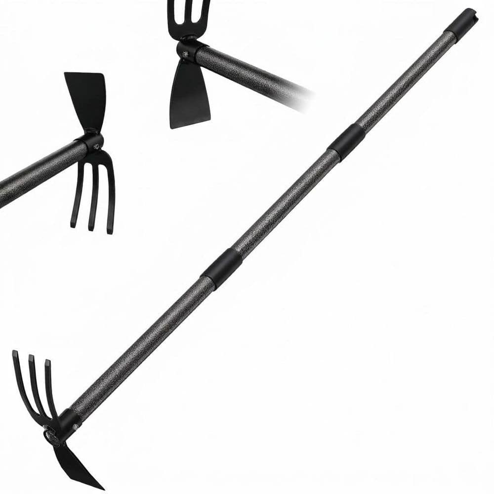 45 in. 2-in-1 Garden Hoe with Cultivator Rake, Adjustable Long Handle for Weeding, Digging, Raised Beds, Lawns price history on PriceWatchPro