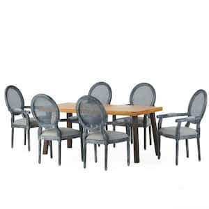 Whitten 7-Piece Natural and Gray Wood Dining Set