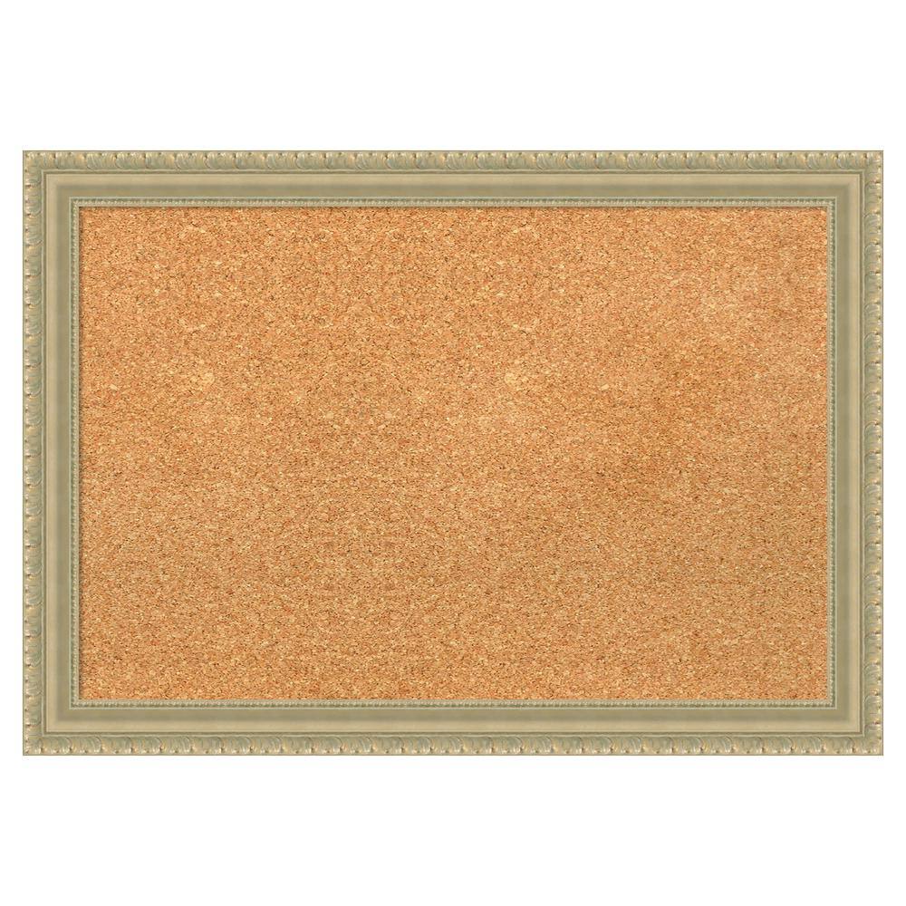 Amanti Art Champagne Teardrop Wood Framed Natural Corkboard 27 in. x 19 ...