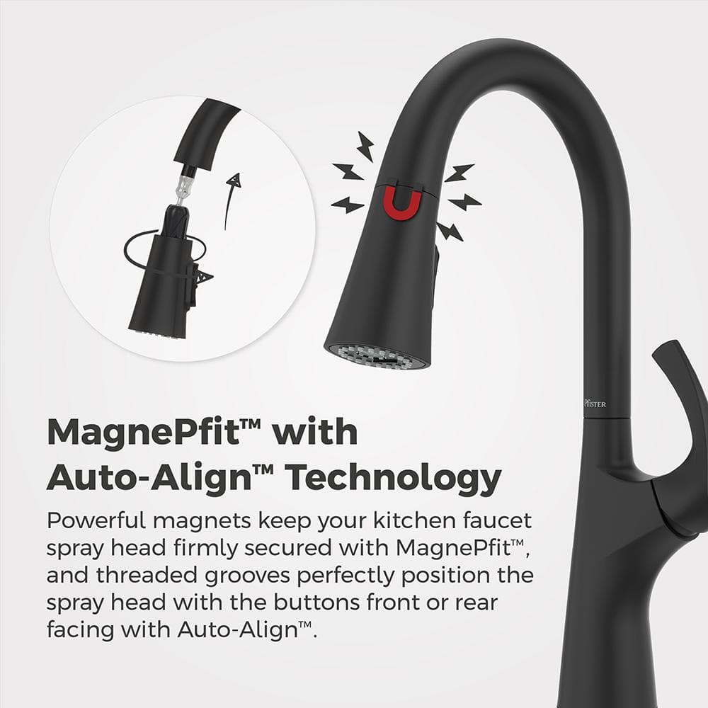 Talega Matte Black Pull-Down Kitchen Faucet with Spray