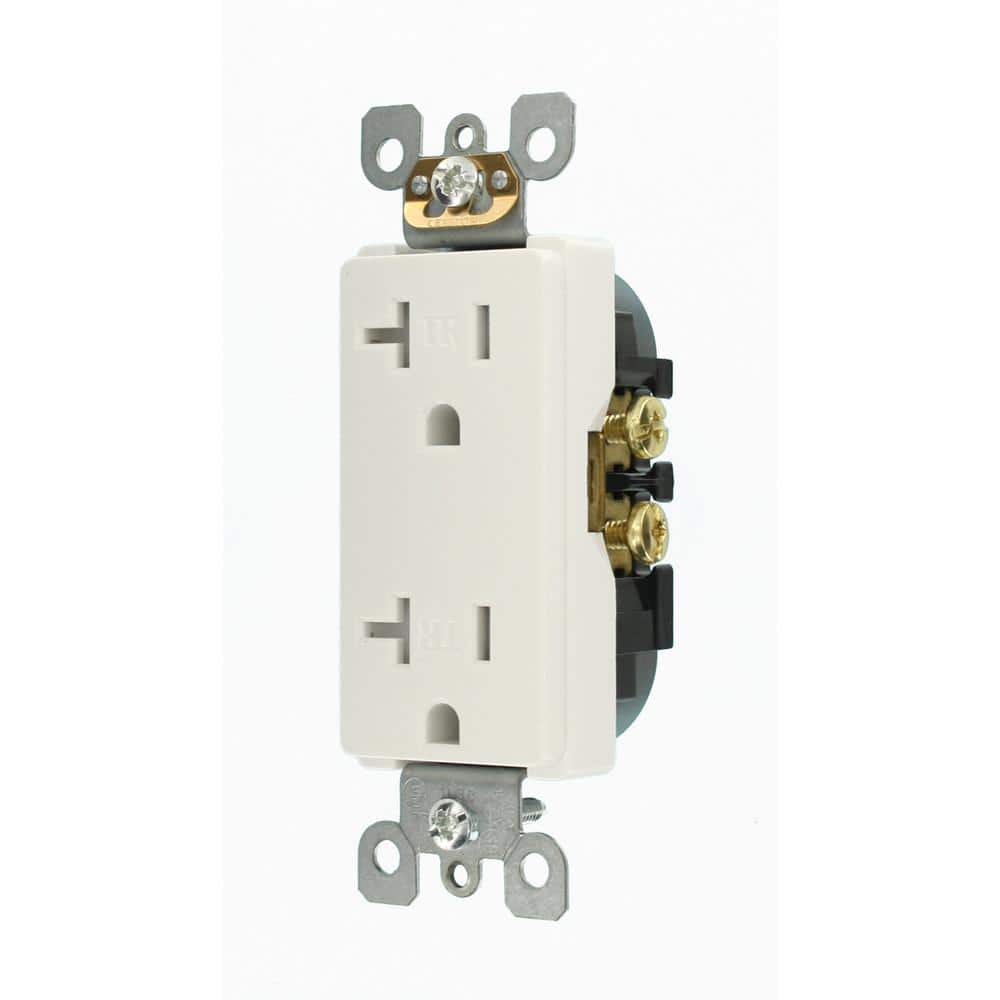 White 20 Amp Tamper Resistant Duplex Outlet